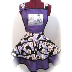  Bettie Page Licensed Apron   Purple & Black Queen of the 