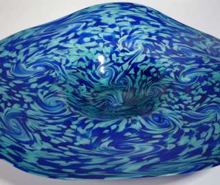 STUNNING ~ HAND BLOWN GLASS ART WALL BOWL or TABLE PLATTER by 