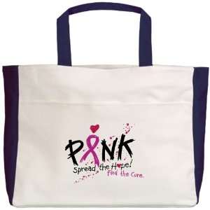  Beach Tote Navy Cancer Pink Ribbon Spread The Hope Find 