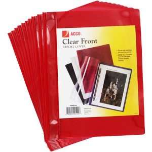  ACCO 10 Pack Clear Front Red Report Covers Case Pack 5 