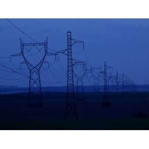  Silhouette of High Voltage Power Lines and Towers at Twilight 