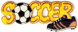 Vinyl Soccer Ball Cleat Embroidery Applique Patch  