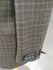 New Mens Brown and Rust Plaid Blazer Sportscoat $399  