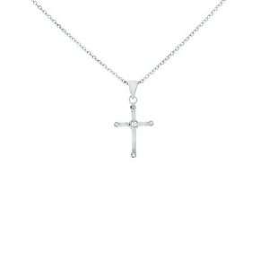 Simple yet Very Elegant Sterling Silver Cubic Zirconia Small Cross 