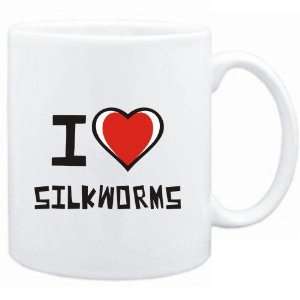  Mug White I love Silkworms  Animals