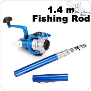 4M Pocket Pen Fishing Rod SET + Blue Reel +Line NEW  