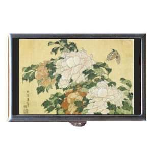  PEONIES BUTTERFLY JAPANESE WOODBLOCK Coin, Mint or Pill 
