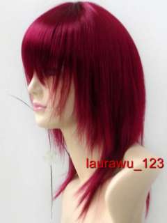Medium Burgundy Red Silky Straight Cosplay Wig 11851  