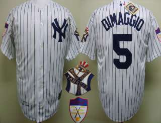 NEW New York Yankees #5 Joe DiMaggio Throwback Cooperstown Home Jersey 