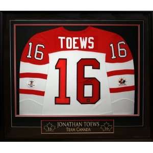 Jonathan Toews Autographed/Hand Signed Framed Jersey Canada Replica 