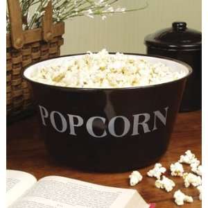  Black Enamelware Popcorn Bowl 