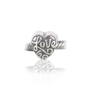   Finish Heart Love Message Bead Pandora Troll Chamilia Charm Compatible