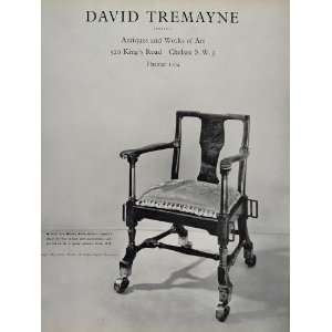 1966 Ad David Tremayne Queen Anne Walnut Invalid Chair   Original 