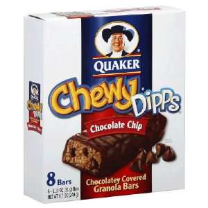 Quaker Chewy Dipps Granola Bars Chocolate Chip, 8 Count Box (Pack of 6 