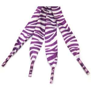 White Purple Zebra Fashion Shoelace