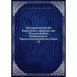   in Wien. Mathematisch Naturwissenschaftliche Klass Books