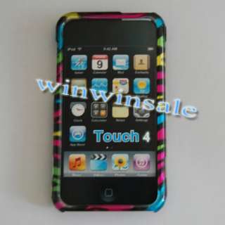 For Apple Ipod Touch 4 G 4G 4th Colorful Zebra Hard Case Cover Skin 8G 