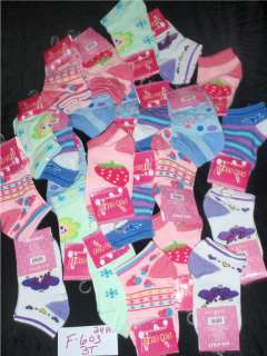 HUGE Lot Toddler Girls Colorful Ankle Socks 3T Bulk Lot 24 Pairs 
