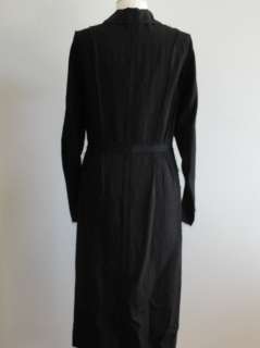 HOT EDGY CHIC BY LANVIN BLACK LINEN FRAYED COAT F40  