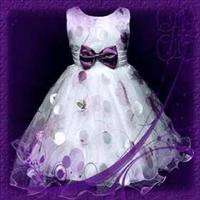 Purple Christening Wedding Dance Flower Girls Dress 5 6  