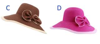 Women Solid Wide Brim bow knot Beach Sun Hat/Cap Ftr  