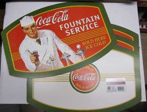 Set of 4 Coca Cola Fountain Placemats  New Free Ship  