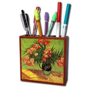   Oleanders and Books By Vincent Van Gogh Pencil Holder