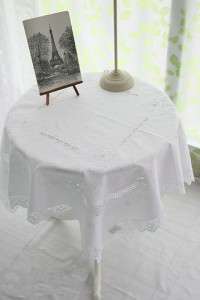 Pretty Hand Rose Embroidery Crochet Lace Table Cloth Sale  