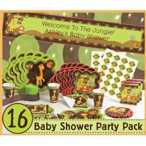  FunfariTM   Fun Safari Jungle   16 Baby Shower Party Pack 