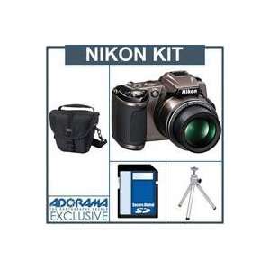  Nikon Coolpix L120 Digital Camera Kit   Bronze   with 4GB 
