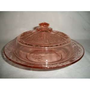  Vintage Federal Glass Sharon Cabbage Rose Pink Covered 