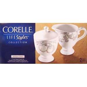  Corelle 1074335 Coordinates Antique Linen Sugar & Creamer 