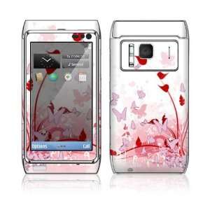 Nokia N8 Skin Decal Sticker  Pink Butterfly Fantasy