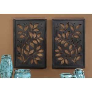  Tuscan Metal Wall Decor Plaque Set 2 RUST 40in