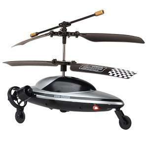   Band Mini Helicopter w/LEDs (Silver/Black)   Drive on Land, Fly in Sky
