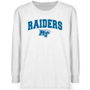 NCAA Middle Tennessee State Blue Raiders Youth White Logo Arch T shirt 