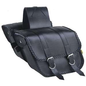 Willie & Max Compact Braided Slant Fashion Saddlebag   Black / Sz. 12 