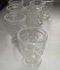 Lot of 12 Vintage Ringed Clear Federal Glass Cordials  