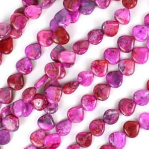 14mm Pink Crazy Lace Agate Puff Heart Beads Strand Arts 