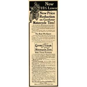  1915 Ad Goodyear Rubber Tires Motorcycles Cyclist Akron 