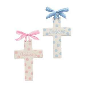  large personalized polka dot cross Baby