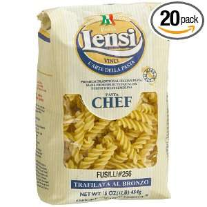 Lensi Pasta Chef Fusilli, 16 Ounce Paper Grocery & Gourmet Food