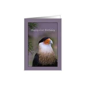  61st Birthday Card with Crested Caracara Bird Card Toys & Games