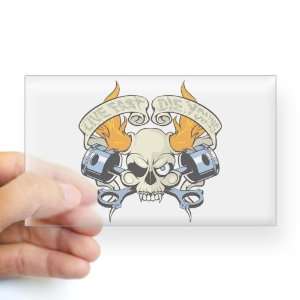  Sticker Clear (Rectangle) Live Fast Die Young Skull 