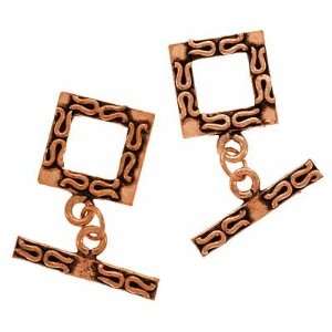  Real Copper Ornate Square Toggle Clasp 14mm (2 Sets) Arts 