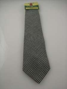 NEW $120 EDGAR OF SCOTLAND HOUNDSTOOTH TWEED TIE 3.75  