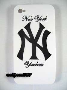 NY New York Yankees White Hard Case Cover for iPhone 4 4G 4S  