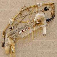 Navajo Crafted Plains Indian Coyote Fur Quiver Bow Set  