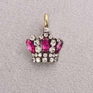  Small Navette Crown Pet Necklace Charm  Clasp SWIVEL 