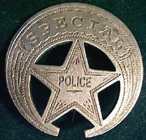 Old west Special Police silver Crescent moon star badge #BW12  